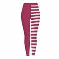 thumbnail image 2 of Idoravan Leggings for Women Women's Striped Print Leggings Sports Fitness Pants Solid Colored Casual Tight Fitting Tight Peach Hip Yoga Pants Stretch Pants Hot Pink XL, 2 of 10