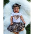 thumbnail image 2 of Barboteuse Haut pour Nouveau-Née Fille, Jupe Léopard, Robe, Ensemble 3 Pcs, Vêtements 0-24 m, 2 of 3