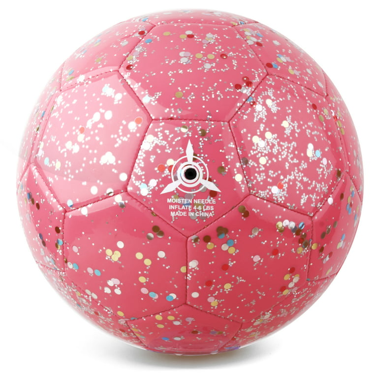 Merkapa Soccer Ball Size 3 for Kids, Glitter Shiny Sequins Toddler Soccer  Balls for Girls Boys Child 4-8 Gift Training Outdoor Backyard with Pump