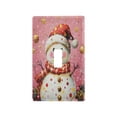 thumbnail image 2 of Switch Panel Switch Decoration 2.76x4.53x0.28 Inches Toggle Switch Switch Plate Wall Plates Living Room Kitchen Bedroom Study Switches Cartoon Pink Christmas Snowman, 2 of 8