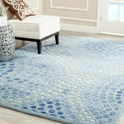 SAFAVIEH Soho Andrew Polka Dots Wool Area Rug, Light Blue, 9'6" x 13'6"