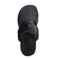 thumbnail image 3 of Roxoni Woman's Velour Clog With Band and Plush Fur Trim (Large/9.5-10, Black), 3 of 4