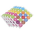 Tersarium 5 Sheets Colorful Round Number Stickers Waterproof Number