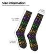 thumbnail image 5 of Balery Mardi Gra Geometric Fun Novelty Socks Men'S Women'S Crew Socks Funny Crazy Novelty Socks Quirky And Cool Socks, 5 of 9