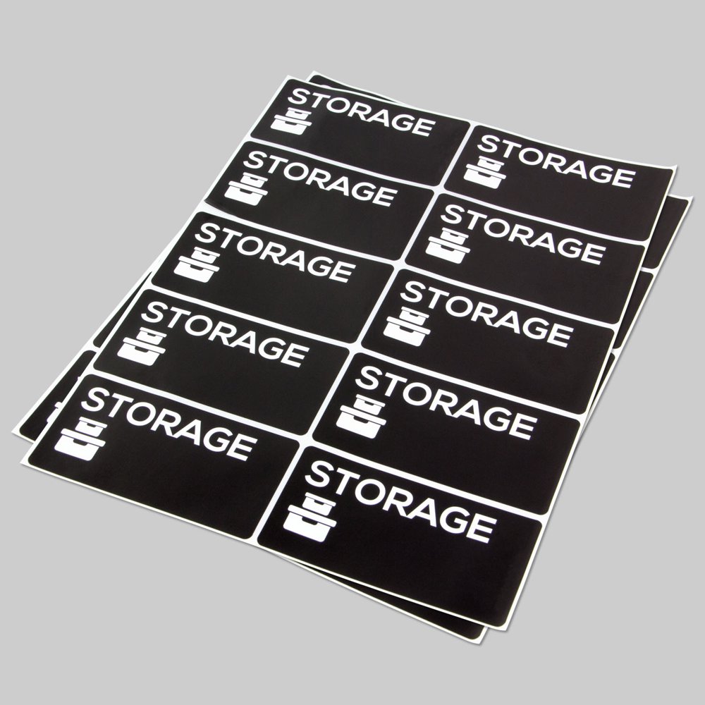 Storage Stickers (4 x 2 inch, 10 Labels per Sheet, 150 Sheets, Black
