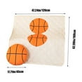 thumbnail image 1 of Housse de Coussin Imprimé Basketball Couverture Réversible 2-en-1 Châle de Voyage Tout Usage 47x63 Pouces Blanc, 1 of 6
