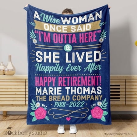 Retirement Blanket Personalized Gift for Women Happy Retirement 2025 A Wise Woman Leaving Job Farewell Present Mom Boss Coworker Friend Velveteen Plush 50×60