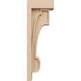 thumbnail image 3 of 4"W x 8"D x 24"H Thin Alma Rough Cedar Woodgrain TimberThane Corbel, Primed Tan, 3 of 6