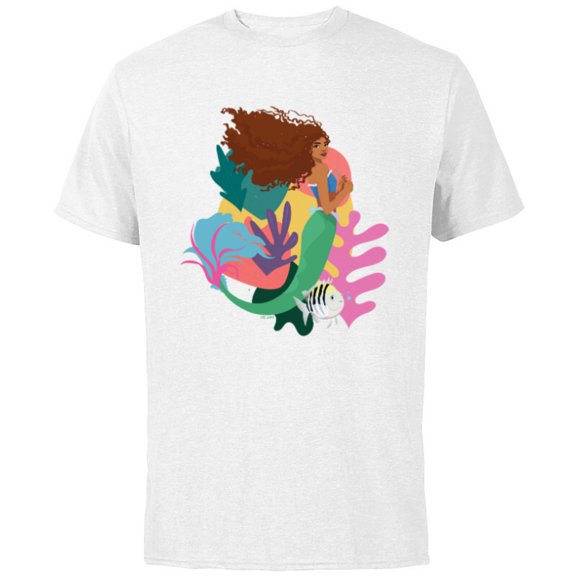 Disney The Little Mermaid Ariel and Flounder Find - Short Sleeve Cotton T-Shirt for Adults - Customized-White