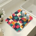 thumbnail image 4 of Yayeee Dish Drying Mat for Kitchen Counter 16" x 18" Microfiber Super Absorbent Coffee Decorative Pad, Retro Geometric, 4 of 9
