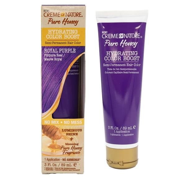 Creme Of Nature Pure Honey Semi-Permanent Hair Color, Royal Purple, 3 Oz.