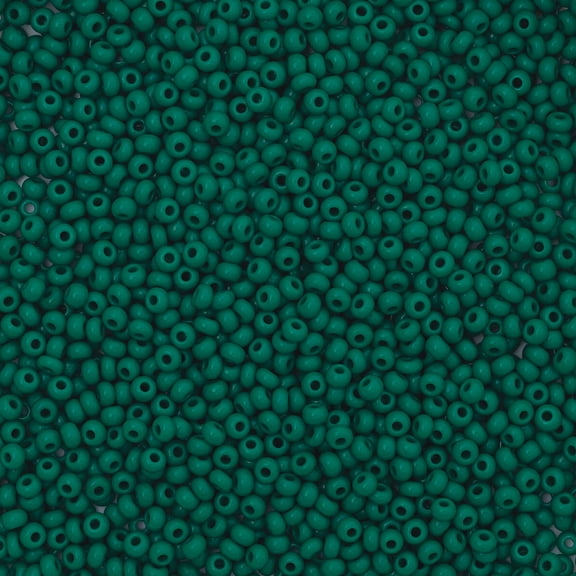 John Bead Czech Glass Seed Beads - Dark Green, 10/0, 22 g vial