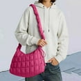 thumbnail image 2 of DGMIOCS Puffer Tote Bag 2026 Women Quilted Crossbody Pleated Carryall Shoulder Bag Ladies Gym Handbag Colorful Pad Puff Purse Hot Pink, 2 of 4