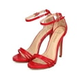 thumbnail image 5 of New Women Liliana Asuka-11 Leatherette Open Toe Strappy Minimal Stiletto Sandal, 5 of 5