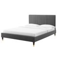 thumbnail image 1 of Platform Bed Frame, Full Size, Velvet, Dark Grey Gray, Modern Contemporary Urban Design, Bedroom Master Guest Suite, 1 of 10