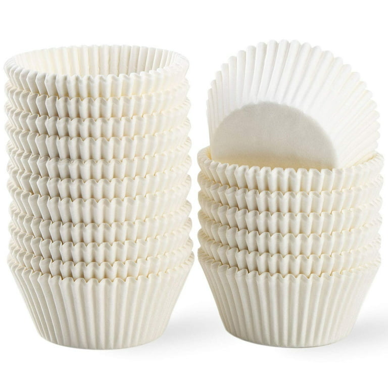 White Mini Cupcake Liners. 300-Pack. Mini Paper Wrappers