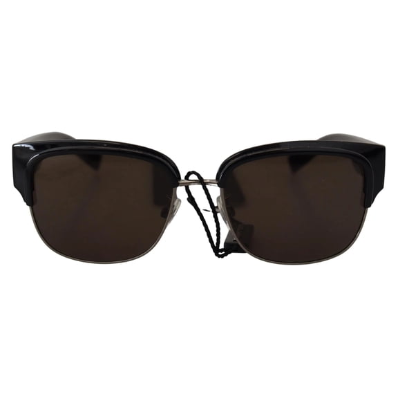 Dolce Gabbana Black Plastic Square Frame DG6137 Logo Women Sunglasses