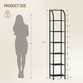 thumbnail image 4 of Hzuaneri Bookshelf Narrow Bookcase, Tall Storage Rack with Steel Frame, Display Standing Shelf Unit, Skinny Book Shelf for Study Living Room Home Office, Industrial Style, 6-Tier Black, 4 of 8