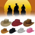 thumbnail image 1 of Washranp Trilby Cap Cowboy Style Adjustable Wide Brim Jazz Cap Costume Accessory for Horse Riding, 1 of 6