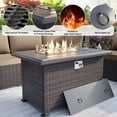 Gotland 15Piece Outdoor Patio Furniture Set with Propane Fire Pit