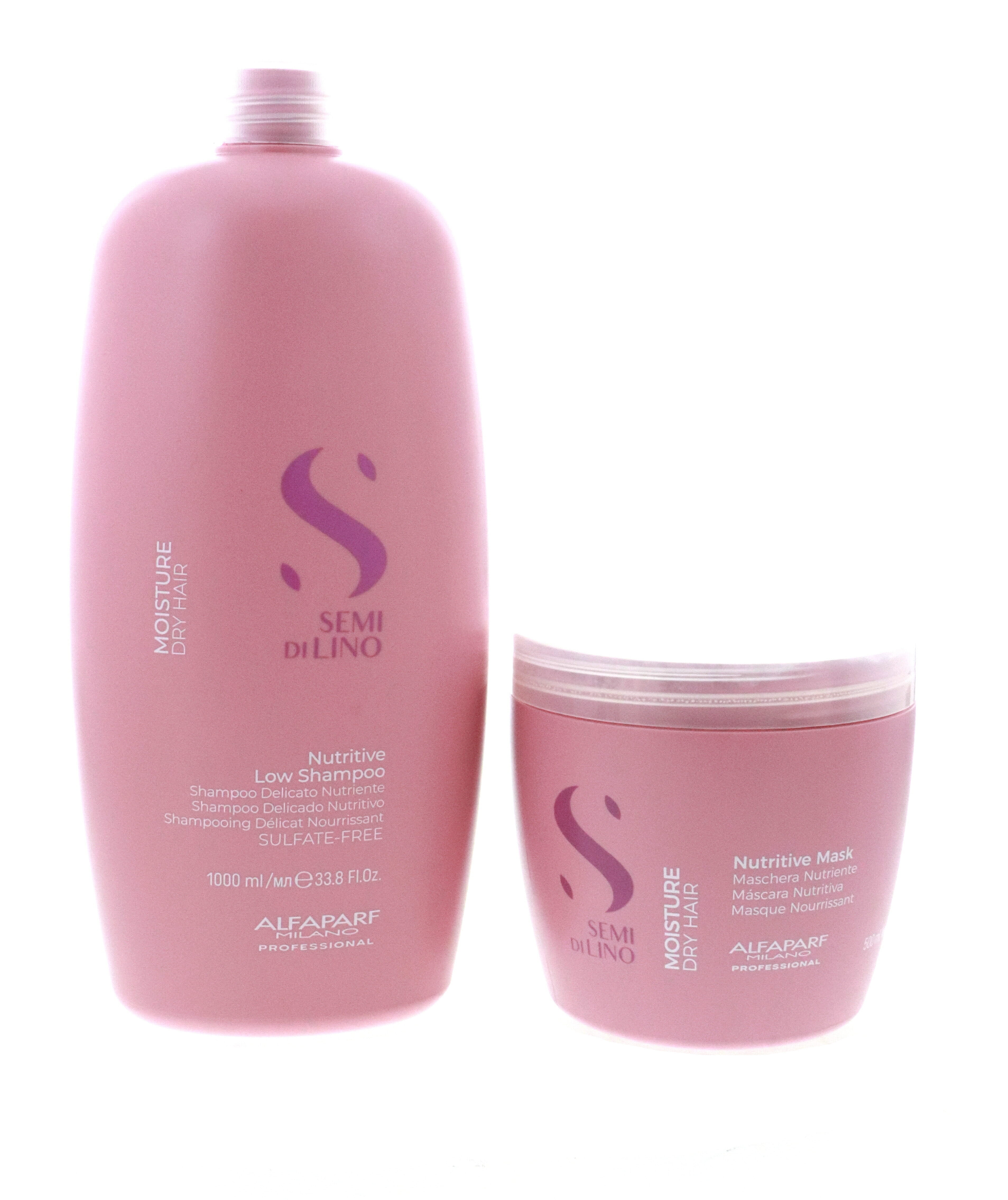 Alfaparf Semi Di Lino Moisture Nutritive Shampoo 33.8oz & Mask 16.9oz