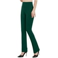 thumbnail image 6 of Womens High Waisted Bootcut Pants Soft Stretch Spandex Cotton Flared Leggings Yoga Workout Activewear (3XL, Green), 6 of 6