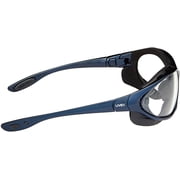 Honeywell Uvex Seismic Sealed Eyewear, Clear Lens, Polycarbonate, HC, Metallic Blue Frame