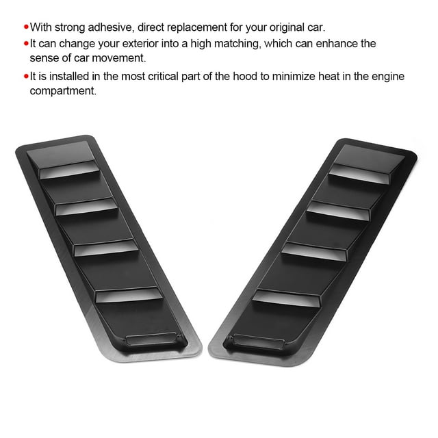 Hood Air Intake Panel, Car Hood Air Intake Louver Panel Engine ABS Cooling Vent Cover Trim Accessory