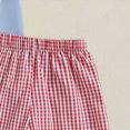 thumbnail image 4 of HCNTES Toddler Boy 4th of July Outfit 6 12 18 24 Months 2T 3T American Flag Embroidered T-Shirt & Plaid Shorts 2-Piece Patriotic Clothes Set, 4 of 7
