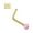 pink, variant on Nose Ring 20g 14Kt. Gold L Bend Nose Stud Ring with 2mm Opal Ball