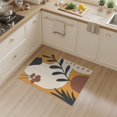 thumbnail image 2 of ODIKA 3'x5' Warm Earth Tones Abstract Leaves Washable Throw Rug Modern Tropical Girl Inspired Art Design Stain Resistant, Low Profile, Non-Slip for Entryway, Kitchen, Mudroom, 2 of 7