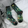 thumbnail image 5 of KLL Mystical Black Cat Fireflies Print Cool Socks Men's Women's Crew Socks Funny Crazy Novelty Stockings, 5 of 6