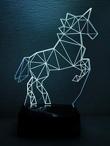 HORSE PERSONALISED NAME LED NIGHT LIGHT COLOUR CHANGE REMOTE CONTROL KIDS BABY 