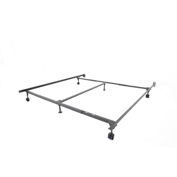 Glenwillow Home I Pk170 Insta Lock Bed, Queen Size Metal Bed Frame With Wheels