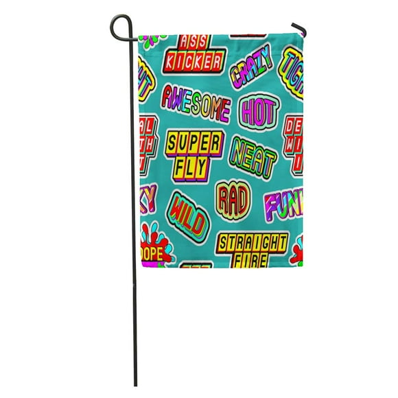 NUDECOR Colorful Slang Words and Phrases Dope Straight Fire Funky Hot Garden Flag Decorative Flag House Banner 12x18 inch