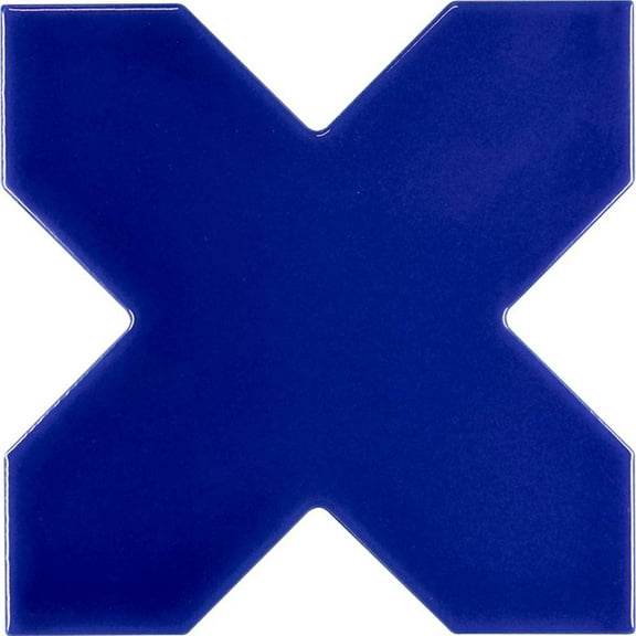 Siena 5.35 in. x 5.35 in. Glossy Blue Ceramic Cross-Shaped Wall and Floor Tile (5.37 sq. ft./case) (27-pack)