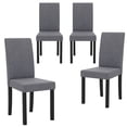 thumbnail image 1 of Gymax Dining Chair Set of 4 Fabric Upholstered Rubber Wood Legs Side Armless Dark Gray, 1 of 9