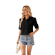 thumbnail image 2 of Camisas de Vestir con Botones para Mujer, Blusas de Vestir de 3/4, Blusas Informales de Negocios con Cuello Oxford, Negras, Talla M, 2 of 10