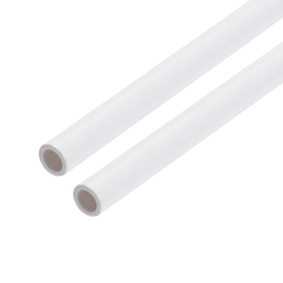 Rigid Round Pipe 4mm ID 6mm OD 9" Length White High Impact for Water Pipe, Crafts, Cable Sleeves 2Pcs