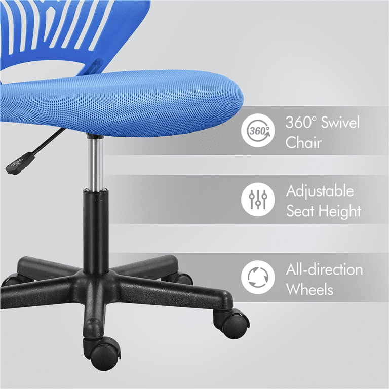 Alden Design Armless Mesh Office Chair, Blue photo 8
