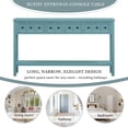 thumbnail image 4 of Tcbosik 60" Long Console Table with 4 Drawers and Open Storage Shelf, Modern Farmhouse Wooden Sofa Table for Living Room, Hallway, Entrance (Turquoise Green), 4 of 9