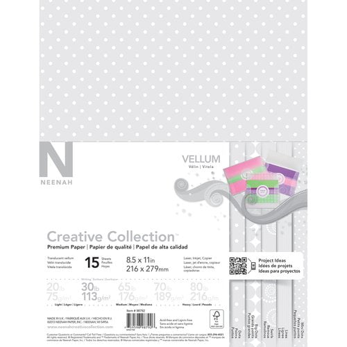 Creative Collection Translucent Vellum Paper, 8.5" x 11", Assorted