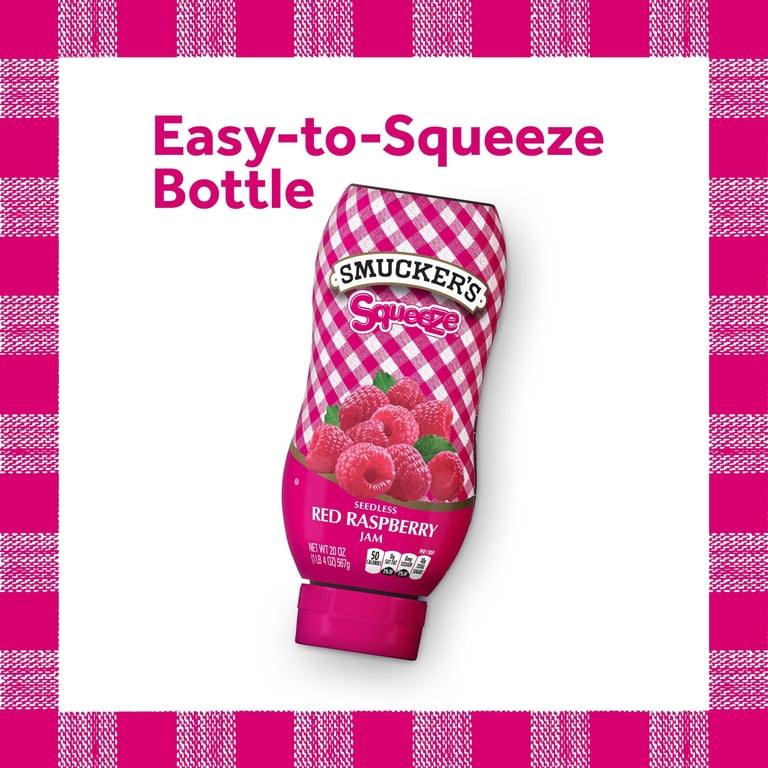 スッキリレッドスムージー 3 pack) Smucker's Squeeze Seedless Red Raspberry Jam, 20 oz