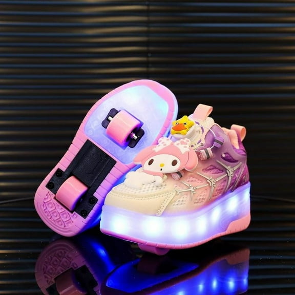 Kids Roller Skates Light up Shoes with Wheels Shoes LED USB Charging Roller Sneakers for Girls Boys Birthday Christmas Gift