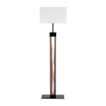 thumbnail image 4 of Live Edge Contemporary Floor Lamp in Black Steel and Walnut Wood with White Shade by LumiSource, 4 of 7