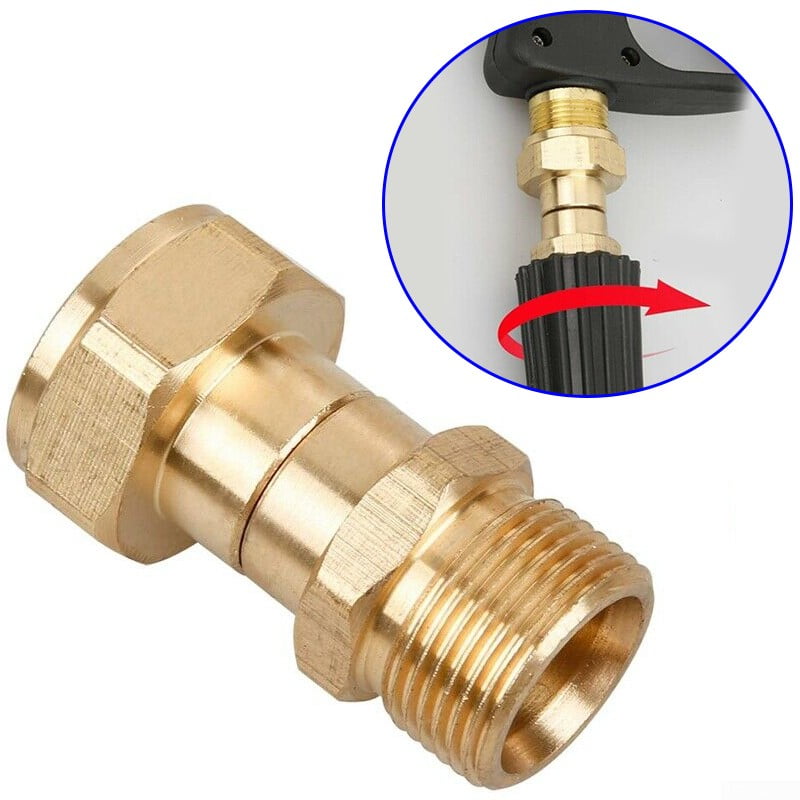 M22 14mm Brass Pressure Washer Swivel Joint Connector Hose Adapter ...