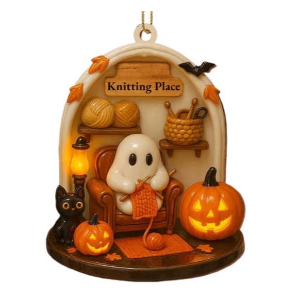 Linda Decoración de Halloween Wansheng Linda Lectura Esquina Colgante Decorativo Tablero Acrílico