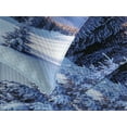 thumbnail image 4 of Ambesonne Winter Quilted Bedspread Set 3 Pcs, Mountain Peaks Snowy, Queen Size, Blue White, 4 of 5