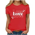 thumbnail image 6 of Odbmxy Short Sleeve Womens Plus Tshirts Red Valentines Tops for Women Loose Holiday Casual Love Print for Gifts Shirts, 6 of 8