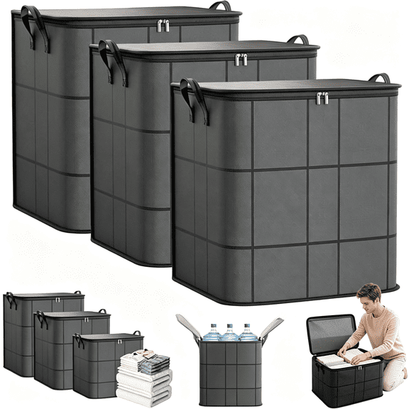 Clearance! 1 Pack Spacious Moving Storage Bin, Zippered Organizer for Quilts, Bedding & Sweaters, Large Capacity Fabric Bag for Closet & Moving Day (Small)